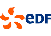 Logo d'EDF, client de TRAQ